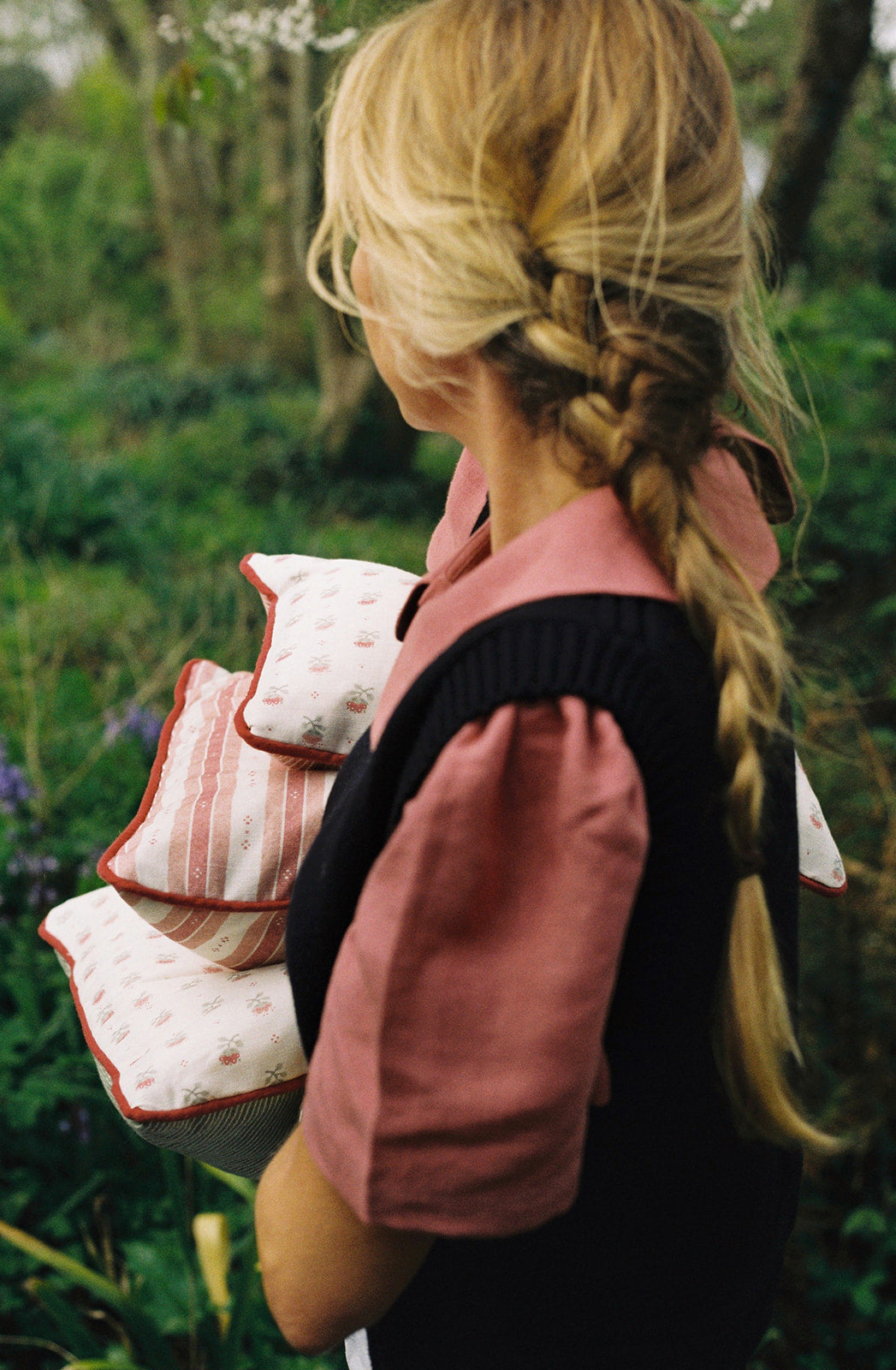 Salzburg Stripe Red & Pink Cushion – Rectangle