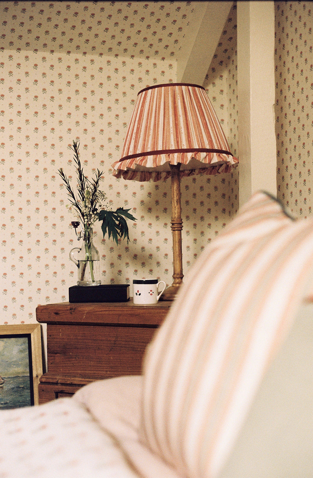 The Salzburg Stripe Lampshade by Imogen Pope London (Green & Red)