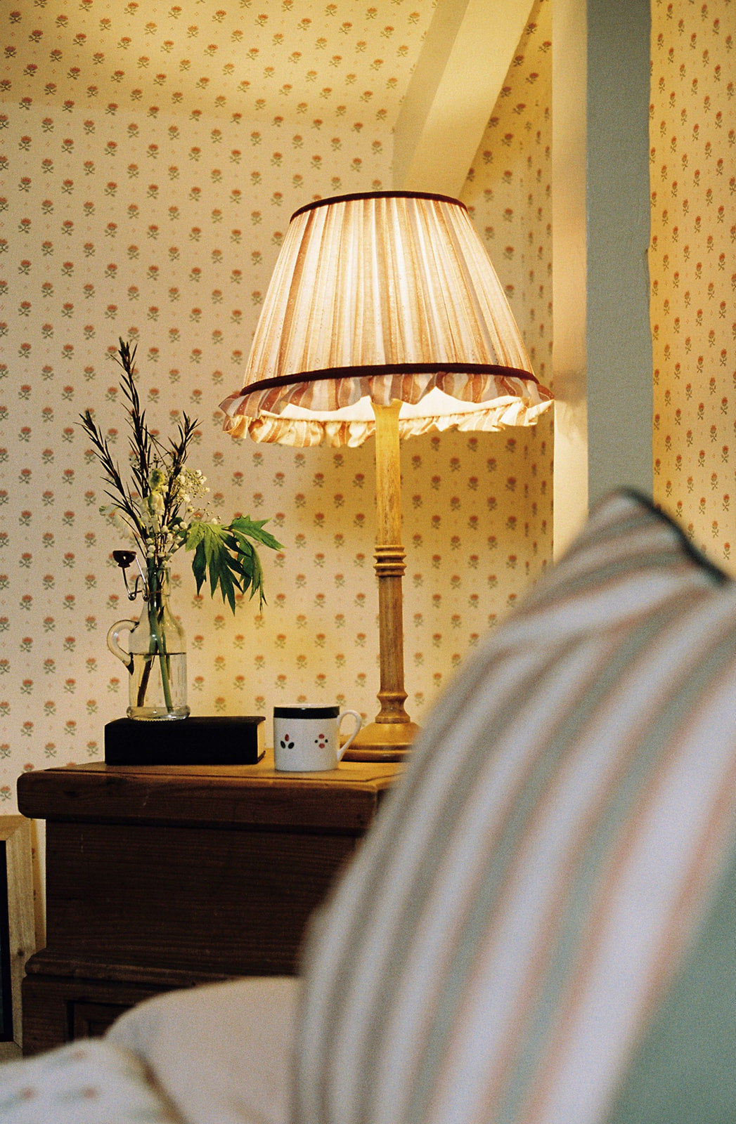 The Salzburg Stripe Lampshade by Imogen Pope London (Green & Red)