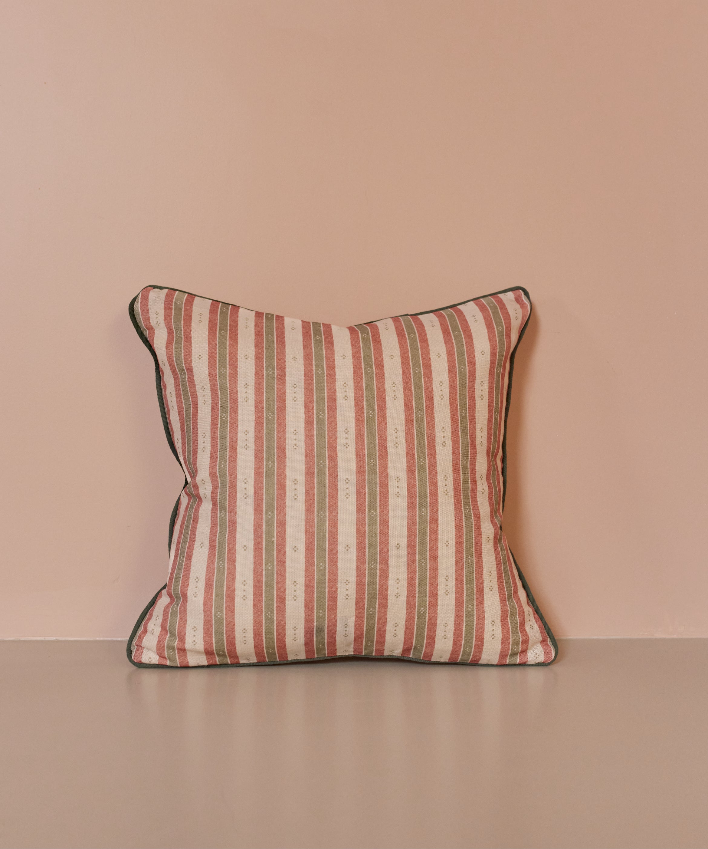 Salzburg Stripe Red & Green Cushion – Square