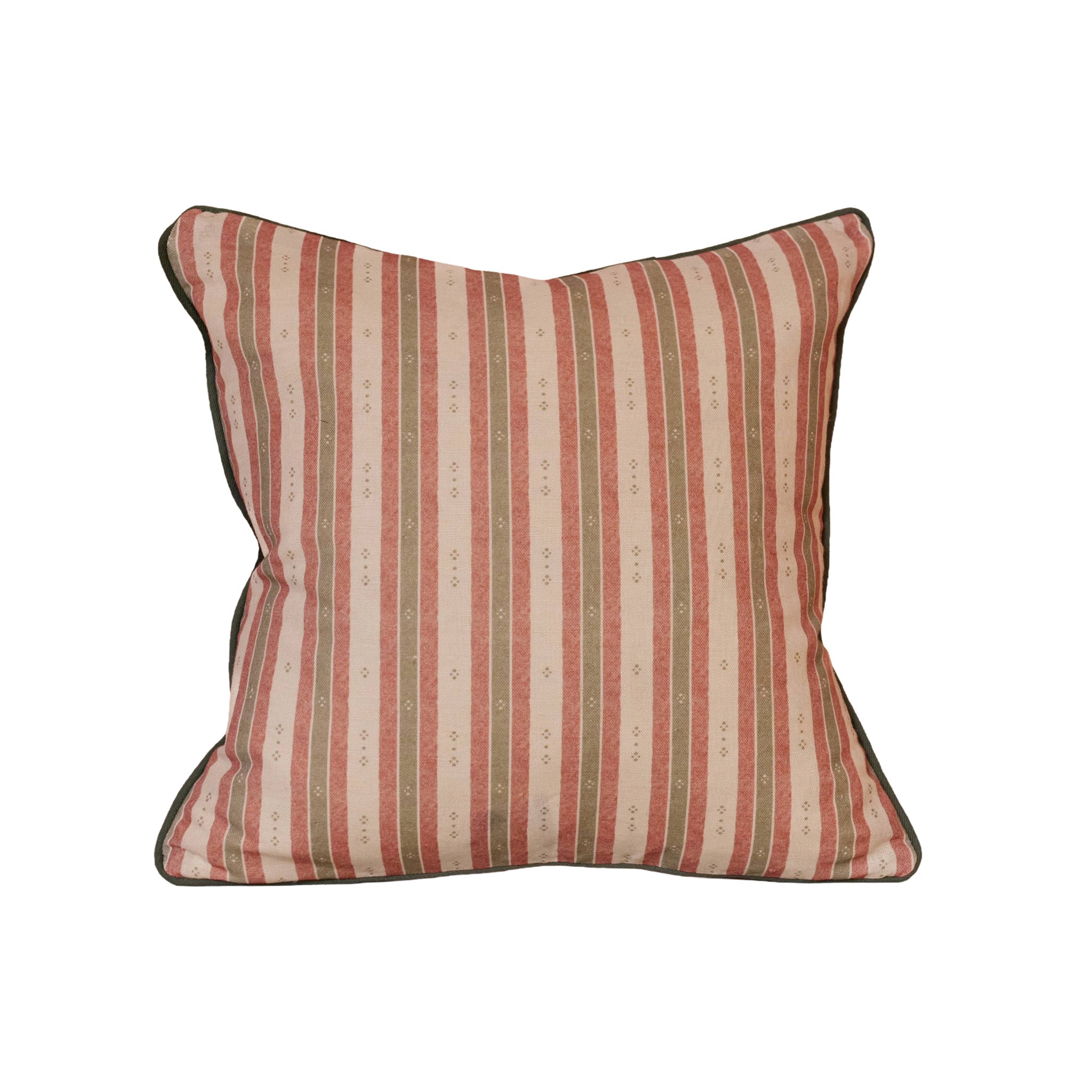 Salzburg Stripe Red & Green Cushion – Square