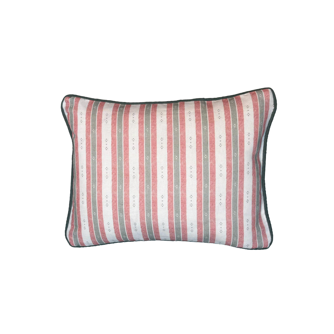 Salzburg Stripe Red & Green Cushion – Rectangle
